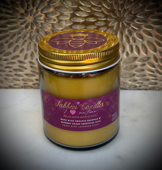 Organic- Aromatherapy Beeswax Candles (Vanilla-Lavender) scent 8oz