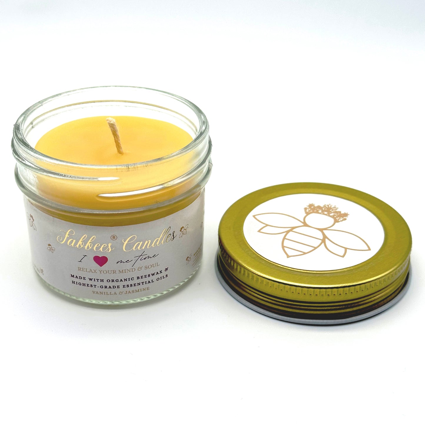 Organic- Aromatherapy Beeswax Candle (Vanilla-Jasmine) scent